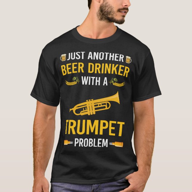T-shirt Trompette de buveur de bière (Devant)