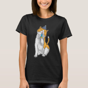 T-shirt Trompette de l'anniversaire du chat