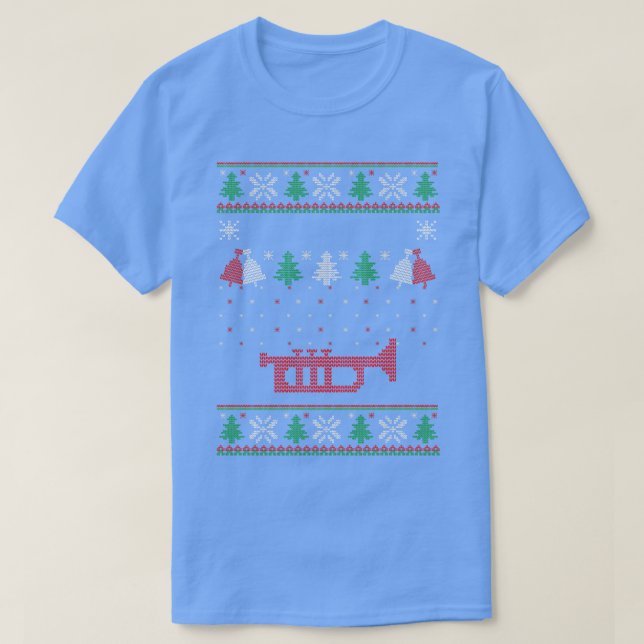 T-shirt Trompette de Noël moche (Design devant)