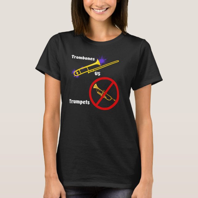 T-shirt Trompette du trombone v (fille) (Devant)