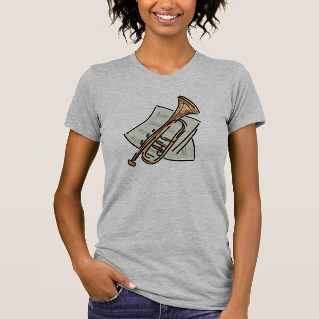 T-shirt trompette et partition (Devant)