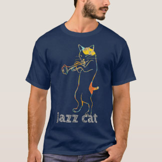 T-shirt Trompette Jazz Jouer Kitty Chat Cool Jazz Chat