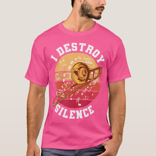 T-shirt Trompette. Je Détruit Le Silence. Dans Ma Tête, Je (Devant)