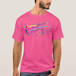T-shirt Trompettes colorées Pop Art Trumpet Player