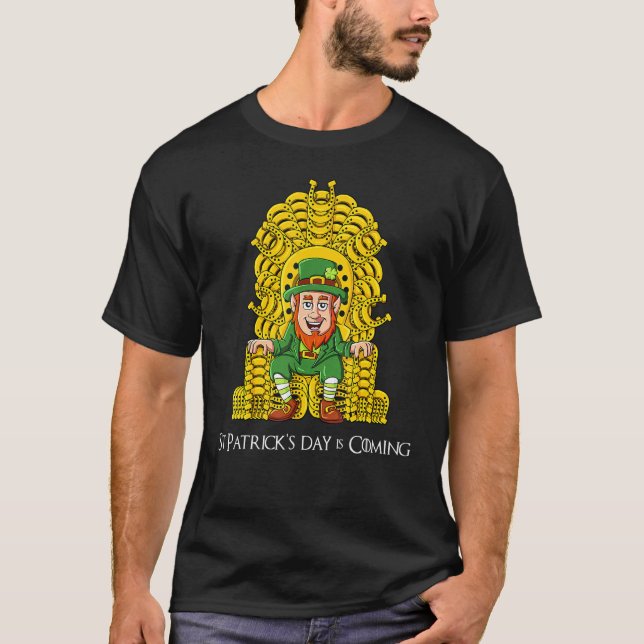 T-shirt Trône de fer à cheval Leprechaun Saint-Patrick Gar (Devant)