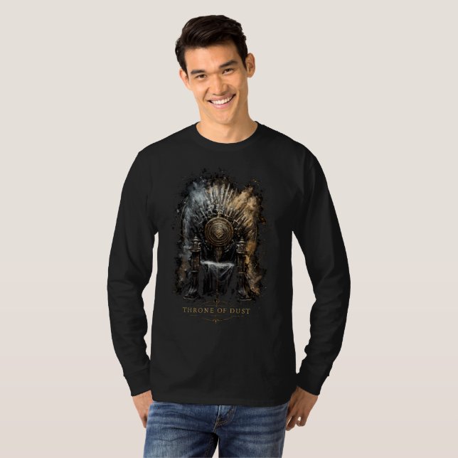 T-shirt Trône de poussière Dark Fantasy manches longues (Devant entier)