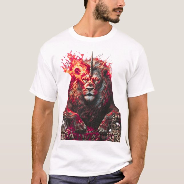 T-shirt Trône du lion infernal - Bête mythique du Fi (Devant)