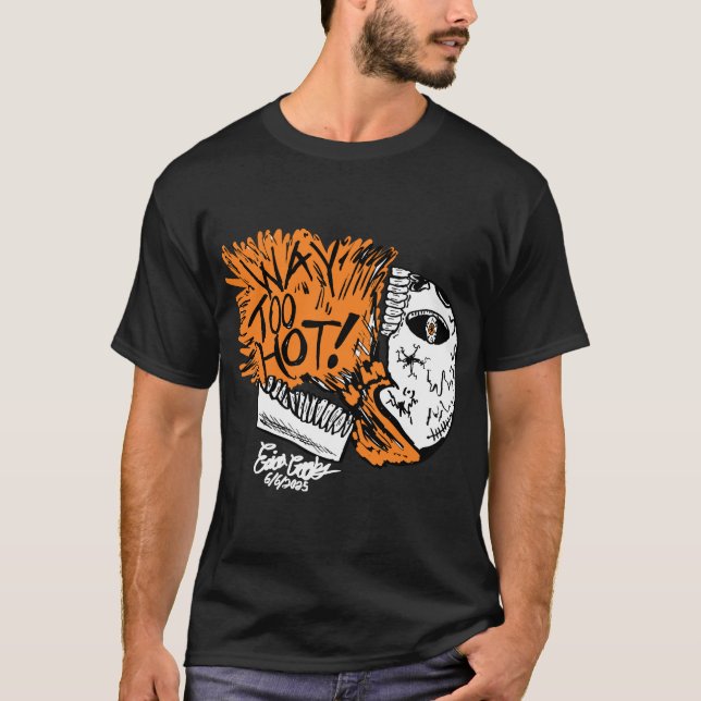 T-shirt TROP CHAUD ! crâne dessin animé (Devant)