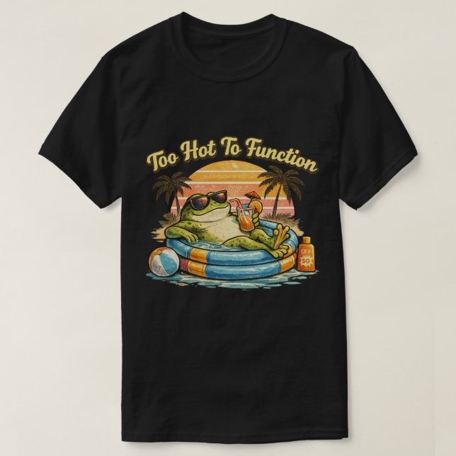 T-shirt Trop Chaud Pour Fonctionner Drôle Grenouil (Design devant)