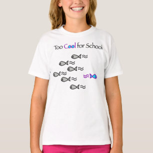 T-shirt Trop cool pour l'école - la chemise de l'enfant d