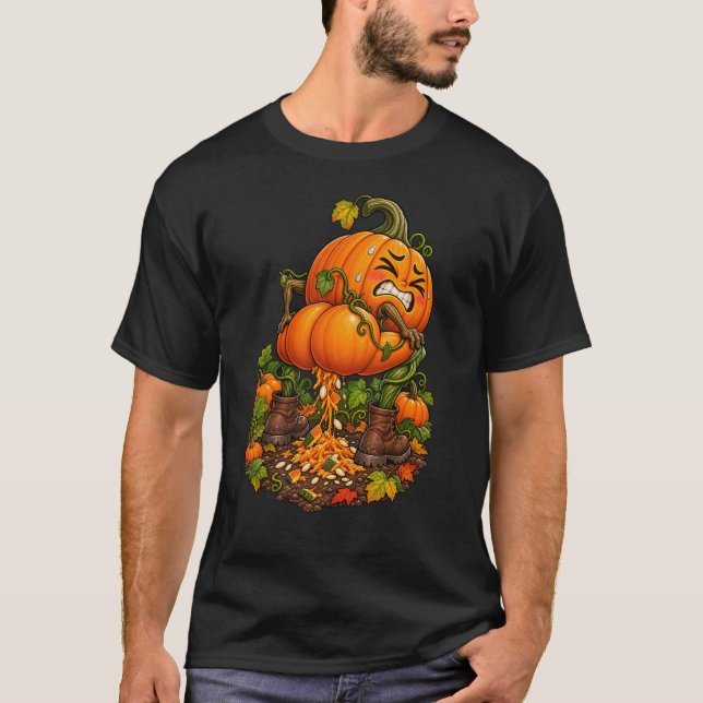 T-shirt Trop de Pumpkin Spice Drôle d'Automne (Devant)
