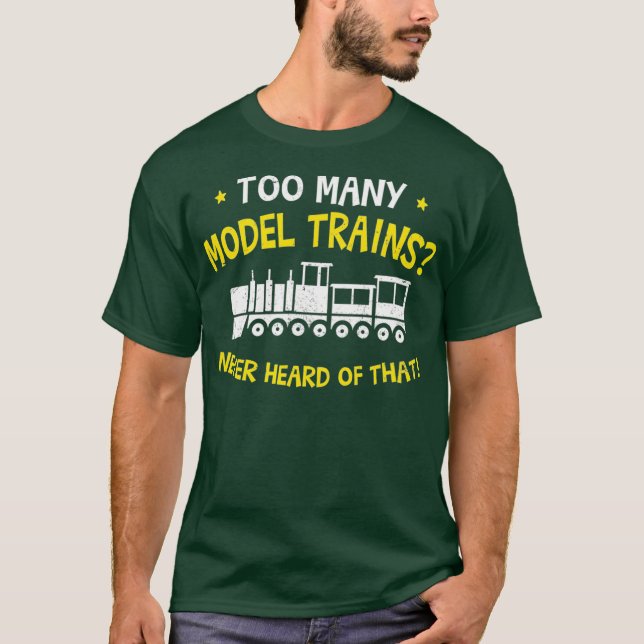 T-shirt Trop de trains modèles Modèle de conception ferrov (Devant)
