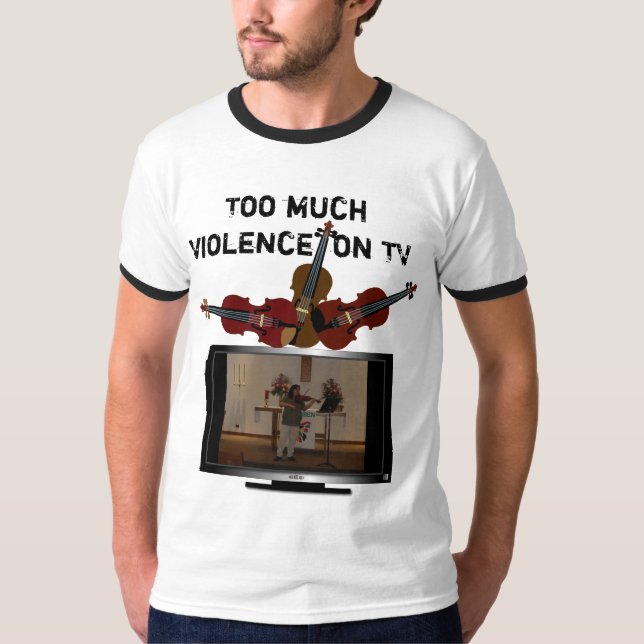 T-shirt Trop de violence à la TV (Devant)