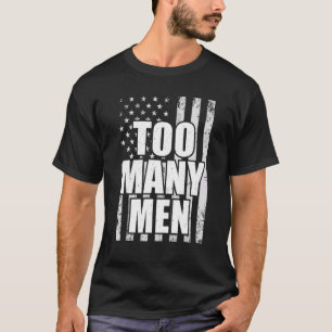 T-shirt Trop d'hommes Drapeau américain Hockey sur glace S