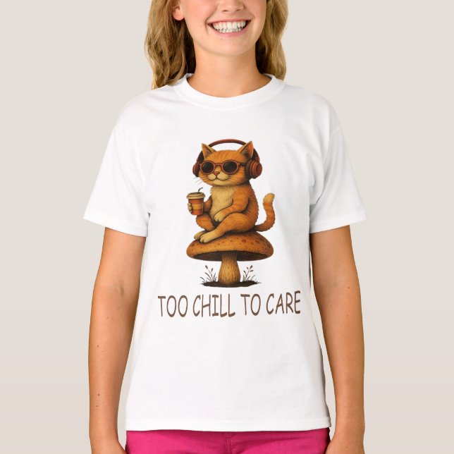 T-shirt Trop froid pour s'occuper - Chat Lo-Fi sur Champig (Devant)