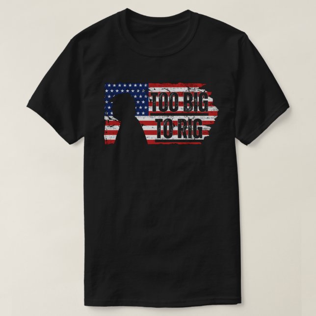 T-shirt Trop gros pour battre Trump USA Drapeau (Design devant)
