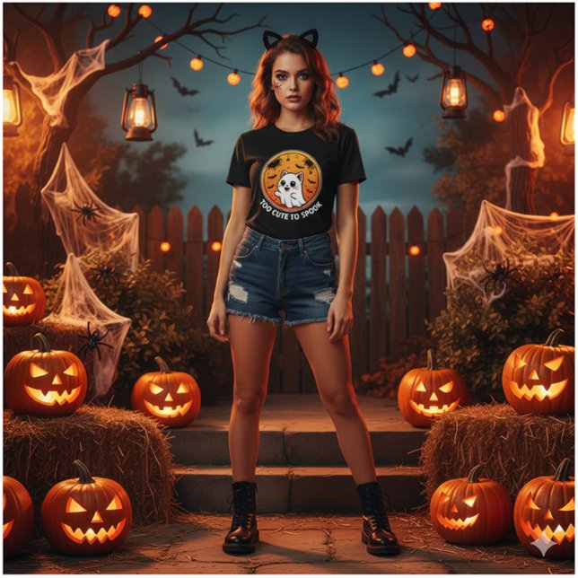 T-shirt Trop mignon À Parler - Adorable Halloween de chat  (Créateur téléchargé)