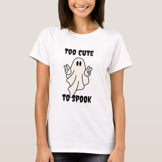 T-shirt Trop mignon pour effrayer (Devant)