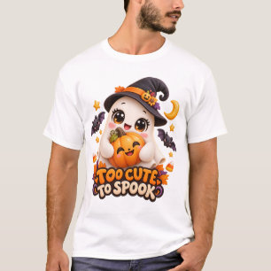 T-shirt Trop mignon pour effrayer Citrouille fantôme Kawai