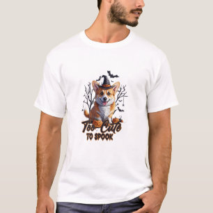 T-shirt Trop mignon pour effrayer drôle d'Halloween chien