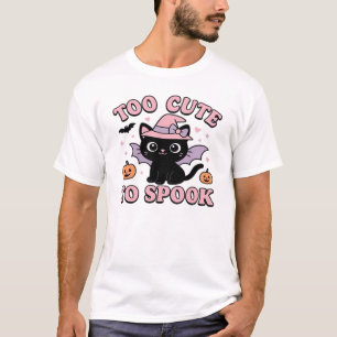 T-shirt Trop mignon pour effrayer Édition chat Halloween T