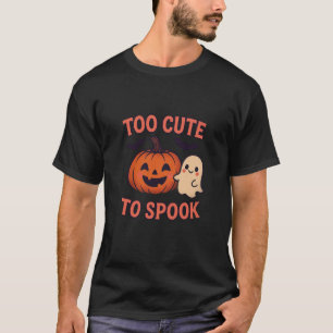 T-shirt Trop Mignon Pour Effrayer – Fantôme et Citrouille 