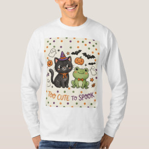 T-shirt Trop mignon pour effrayer la sorcière chat Hallowe
