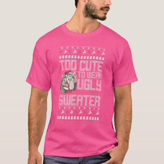 T-shirt Trop mignon Pour Porter Un Vilain Sweater Père Noë