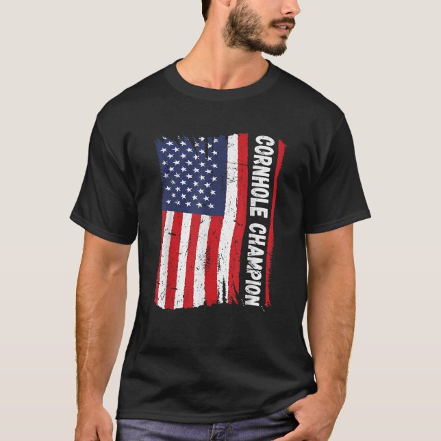 T-shirt Trophée Cornhole Champion Funny Bean Bag Cornhole  (Devant)