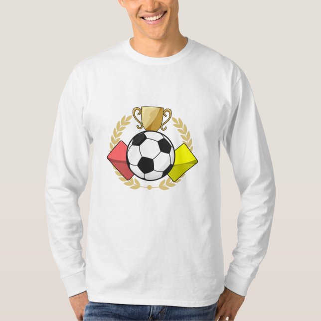 T-shirt Trophée de football rouge et jaune (Devant)