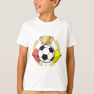 T-shirt Trophée de football rouge et jaune