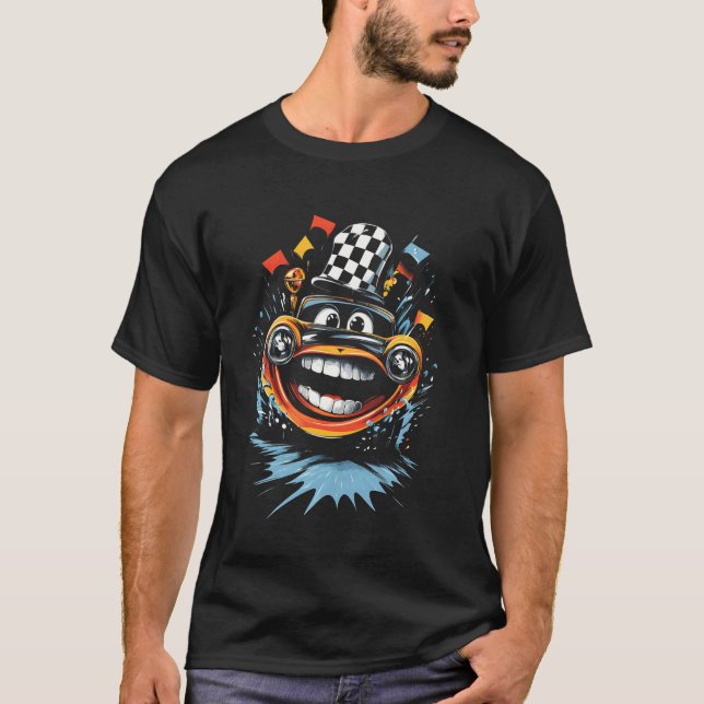 T-shirt Trophée de vainqueur de voiture de course graphiqu (Devant)