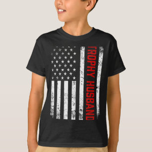 T-shirt Trophée du mari patriote drapeau américain