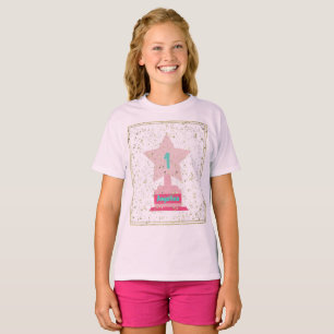 T-shirt Trophée Turquoise rose Star Girly Moderne Retour à