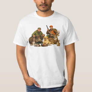 T-shirt Trophées de chasse avec chiens cadeau pour chasseu