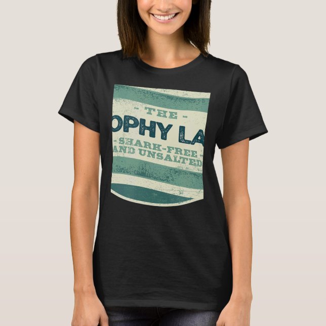 T-shirt Trophy Lake Shark Free and Unsalted Camping South  (Devant)