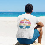 T-shirt Tropical Beach Family Vacation Custom Front & Back<br><div class="desc">This cute tropical palm tree sunset t-shirt is perfect for a spring break trip with your college friends group or a fun cruise ship getaway vacation with the family. Personalize the full set of customized t-shirts on the front and back for your group outing to the beach or an island...</div>