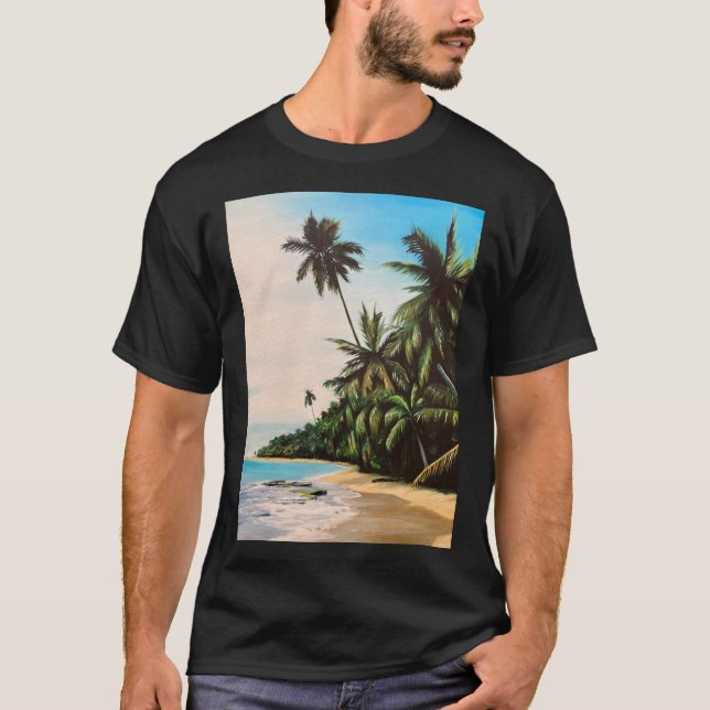 T-shirt Tropical Beach Jah Sunny Arts Design (Devant)