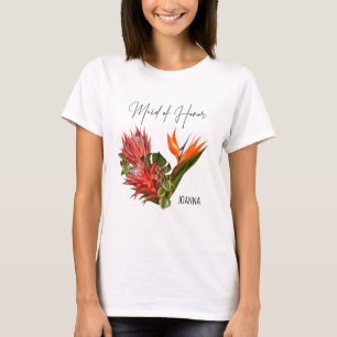 T-shirt Tropical Breeze Maid of Honor Floral Mariage