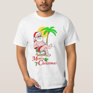T-shirt tropical de thème de Noël de Père Noël