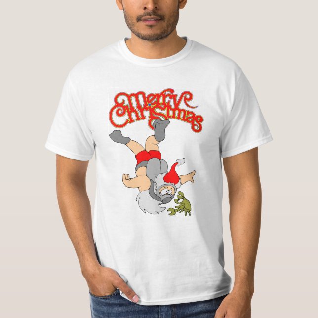 T-shirt tropical de thème de Noël de Père Noël (Devant)