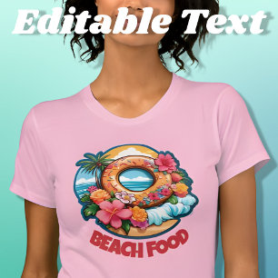 T-shirt Tropical Donut Beach Food Editable