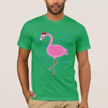 T-shirt tropical du père noël de Flamant rose de