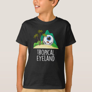 T-shirt Tropical Eye-land Île Drôle Pun Fond Sombre