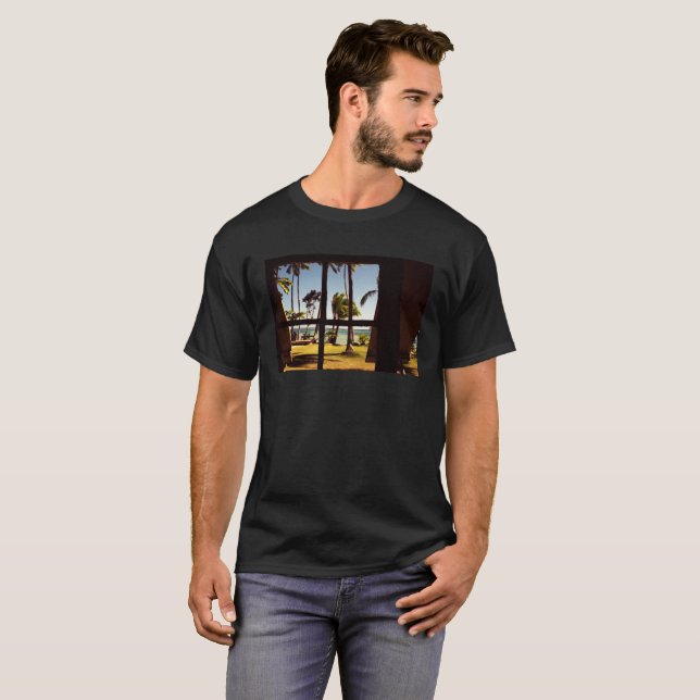 T-shirt Tropical Fiji Beach Scene mccna (Devant entier)