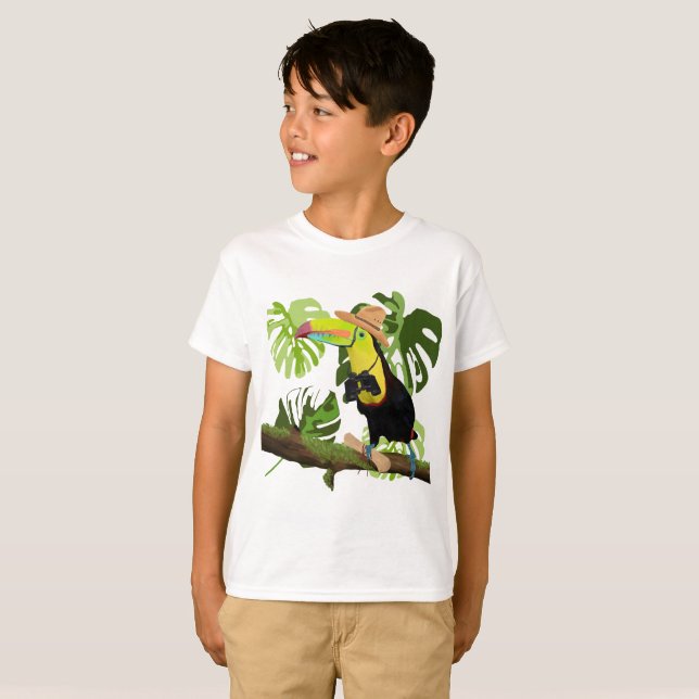 T-shirt Tropical Fun Toucan Jungle Explorer (Devant entier)