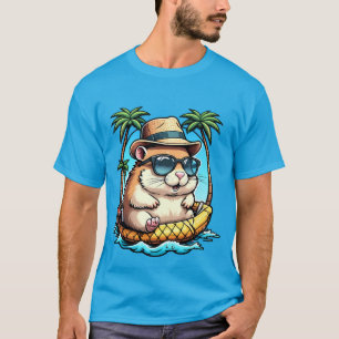 T-shirt Tropical Hamster dans un flotteur ananas Mignon Ét