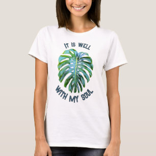 T-shirt Tropical Monstera Leaf C'est Bien Avec Mon Âme