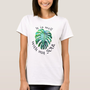 T-shirt Tropical Monstera Moderne C'est Bien Avec Mon Âme