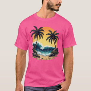 T-shirt Tropical Monterey Beach Tattoo Art Design